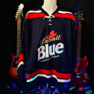 Athletic Knits Labatt Blue Canadian Hockey Jersey